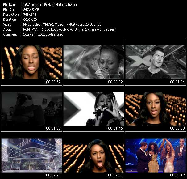 Alexandra Burke video ”Hallelujah” from dvd ”MixMash Urban January 2009” 