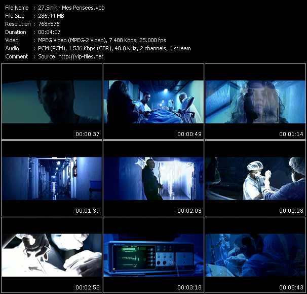 Sinik video ”Mes Pensees” from dvd ”MixMash Urban January 2009” 