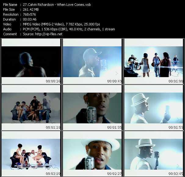 Calvin Richardson video ”When Love Comes” from dvd ”MixMash Urban October 2008” 