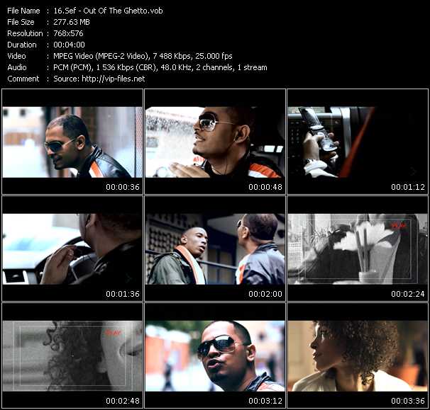 Sef video ”Out Of The Ghetto” from dvd ”MixMash Urban November 2008” 