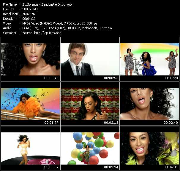 Solange video ”Sandcastle Disco” from dvd ”MixMash Urban November 2008” 
