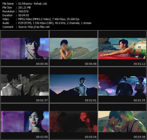 Rihanna video ”Rehab” from dvd ”MixMash Urban December 2008” 