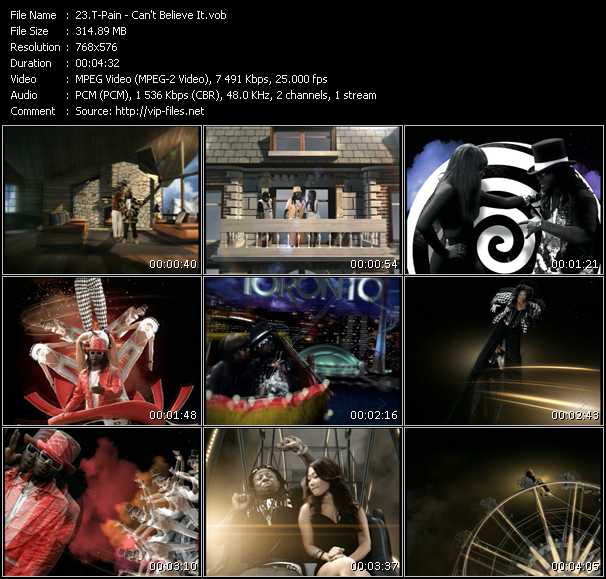 T-Pain video ”Can't Believe It” from dvd ”MixMash Urban December 2008” 