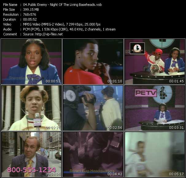 Public Enemy video ”Night Of The Living Baseheads” from dvd ”MixMash Urban Classics Vol.1” 