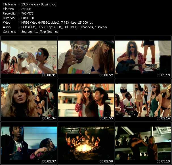 Shwayze video ”Buzzin'” from dvd ”MixMash Urban September 2008” 