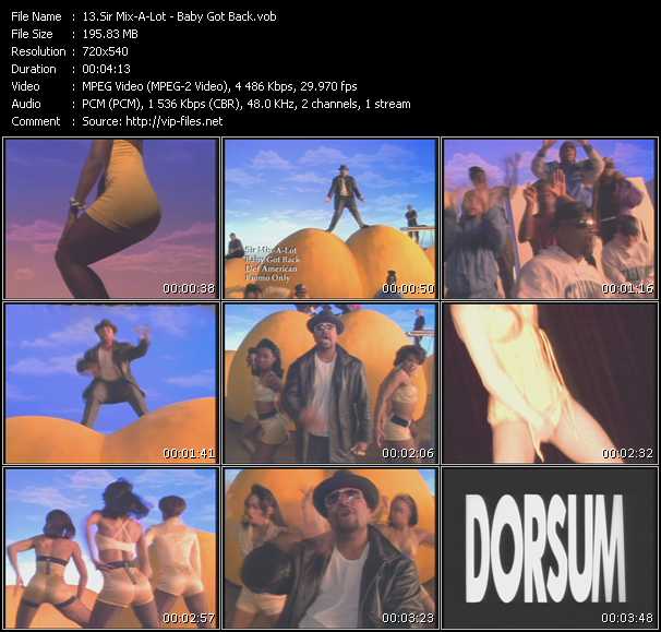 Sir Mix-A-Lot video ”Baby Got Back” from dvd ”Promo Only Old Skool Vol.1” 