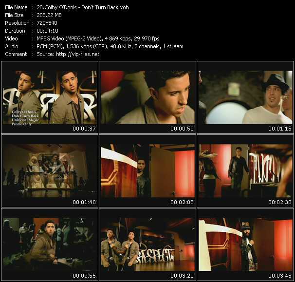Colby O'Donis video ”Don't Turn Back” from dvd ”Promo Only Canada Hot Video February 2009” 