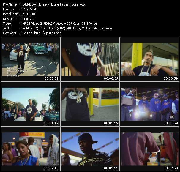 Nipsey Hussle video ”Hussle In the House” from dvd ”Promo Only Express Video February Week 2 2009” 