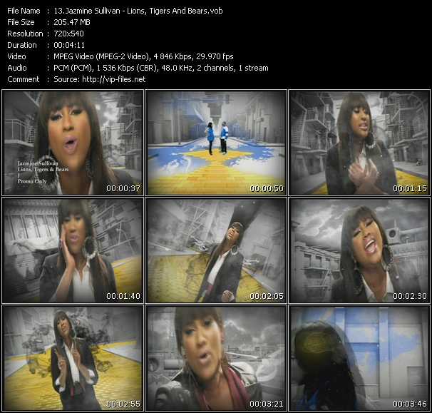 Jazmine Sullivan video ”Lions, Tigers And Bears” from dvd ”Promo Only Express Video February Week 4 2009” 