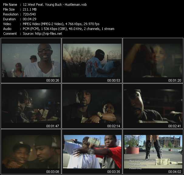 West Feat. Young Buck video ”Hustleman” from dvd ”Promo Only Express Video October 2008 Week 1” 