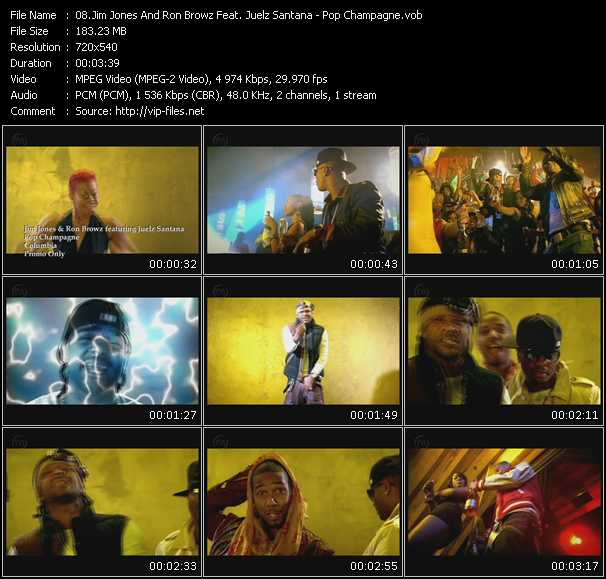 Jim Jones And Ron Browz Feat. Juelz Santana video ”Pop Champagne” from dvd ”Promo Only Express Video November Week 4 2008” 