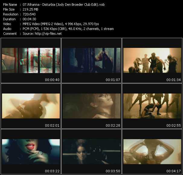 Rihanna video ”Disturbia (Jody Den Broeder Club Edit)” from dvd ”Promo Only Express Video September Week 5 2008” 