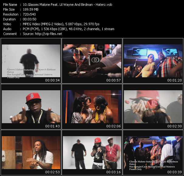 Glasses Malone Feat. Lil Wayne And Birdman video ”Haterz” from dvd ”Promo Only Express Video September Week 5 2008” 