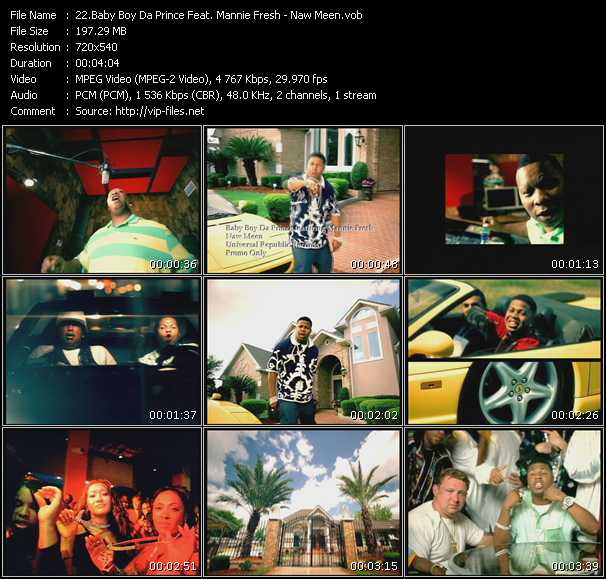 Baby Boy Da Prince Feat. Mannie Fresh video ”Naw Meen” from dvd ”Promo Only Hot Video August 2007” 