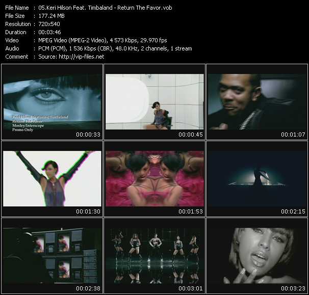 Keri Hilson Feat. Timbaland video ”Return The Favor” from dvd ”Promo Only Hot Video January 2009” 
