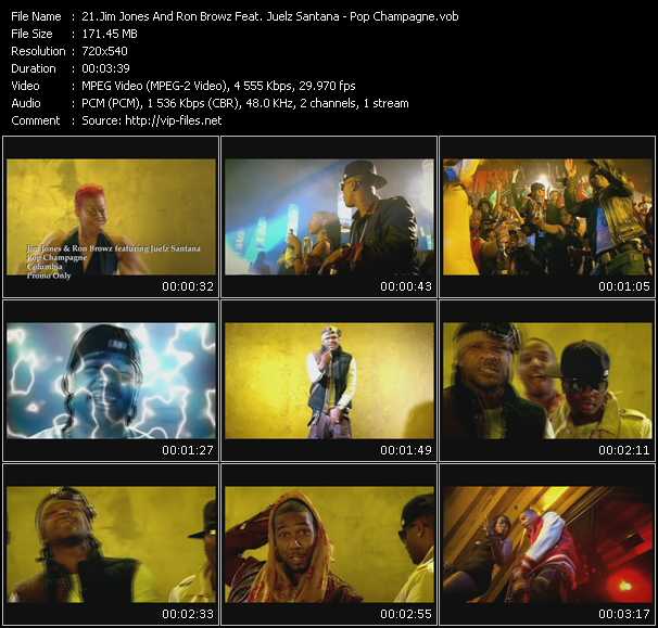 Jim Jones And Ron Browz Feat. Juelz Santana video ”Pop Champagne” from dvd ”Promo Only Hot Video January 2009” 