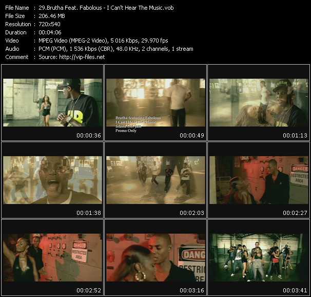 Brutha Feat. Fabolous video ”I Can't Hear The Music” from dvd ”Promo Only Hot Video February 2009” 