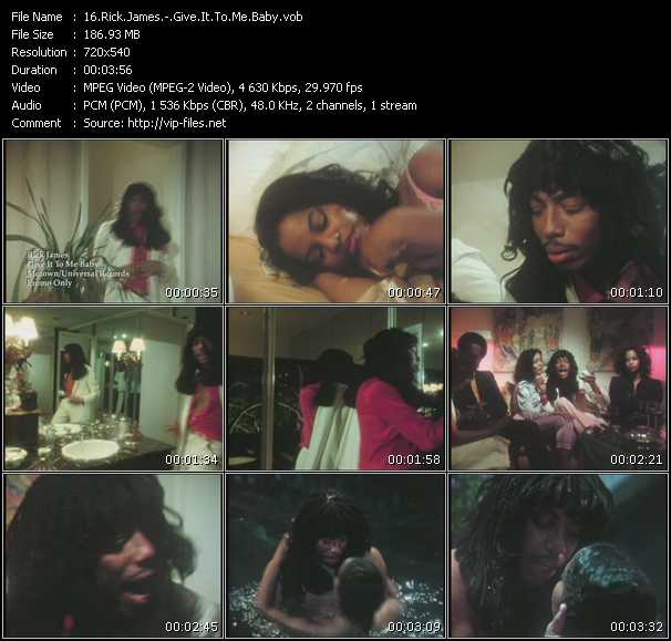 Rick James video ”Give It To Me Baby” from dvd ”Promo Only Old Skool Vol.2” 