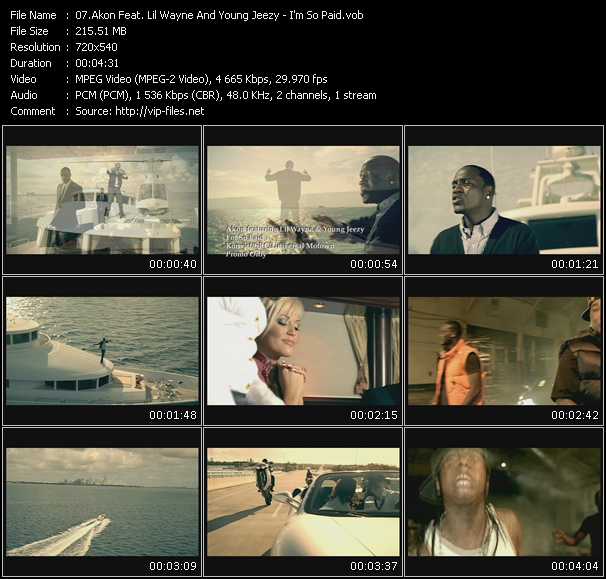 Akon Feat. Lil Wayne And Young Jeezy video ”I'm So Paid” from dvd ”Promo Only Urban Video January 2009” 