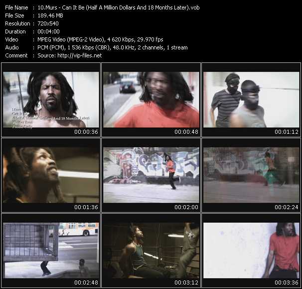 Murs video ”Can It Be (Half A Million Dollars And 18 Months Later)” from dvd ”Promo Only Urban Video January 2009” 