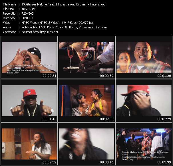 Glasses Malone Feat. Lil Wayne And Birdman video ”Haterz” from dvd ”Promo Only Urban Video November 2008” 