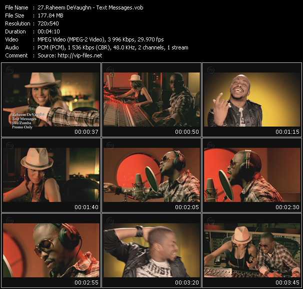 Raheem DeVaughn video ”Text Messages” from dvd ”Promo Only Urban Video December 2008” 