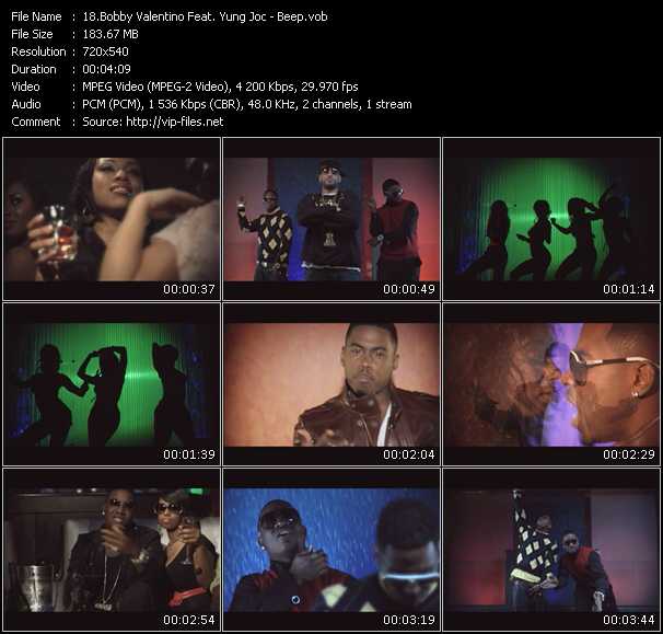 Bobby Valentino Feat. Yung Joc video ”Beep” from dvd ”Screenplay VJ-Pro Hits Vision December 2008” 