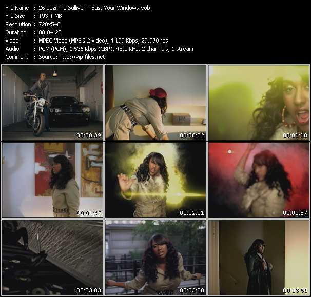 Jazmine Sullivan video ”Bust Your Windows” from dvd ”Screenplay VJ-Pro Hits Vision February 2009” 