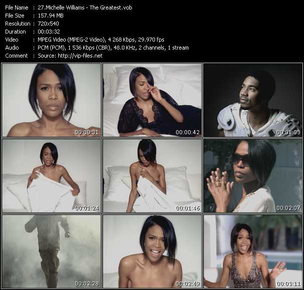 Michelle Williams video ”The Greatest” from dvd ”Screenplay VJ-Pro Hits Vision February 2009” 