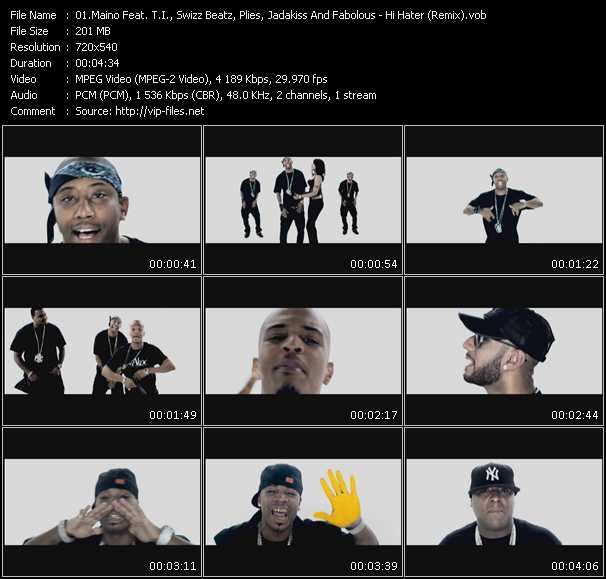 Maino Feat. T.I., Swizz Beatz, Plies, Jadakiss And Fabolous video ”Hi Hater (Remix)” from dvd ”Screenplay VJ-Pro Urban Vision December 2008” 
