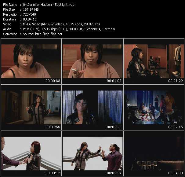 Jennifer Hudson video ”Spotlight” from dvd ”Screenplay VJ-Pro Urban Vision November 2008” 