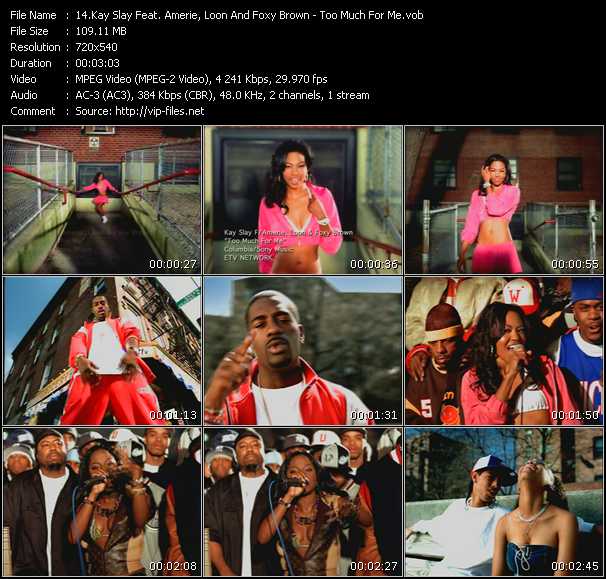 Kay Slay Feat. Amerie, Loon And Foxy Brown video ”Too Much For Me” from dvd ”ETV Network Vital Hitz June 2003” 