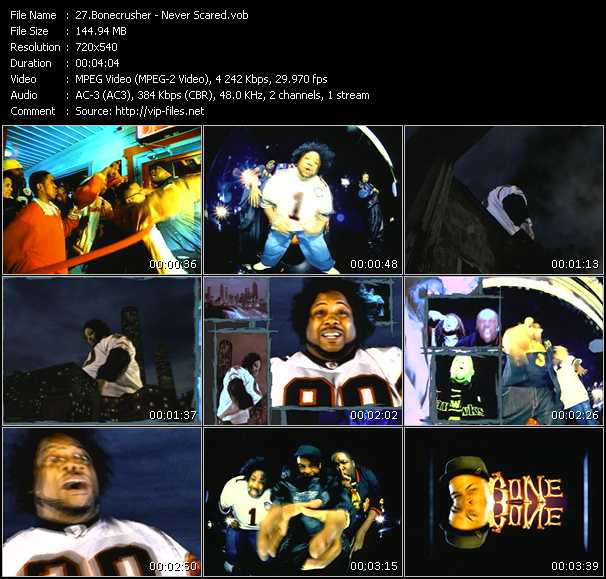 Bonecrusher video ”Never Scared” from dvd ”ETV Network Vital Hitz June 2003” 