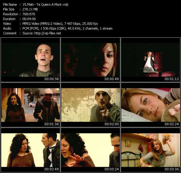 Maki video ”Te Quiero A Morir” from dvd ”MixMash Urban May 2009” 