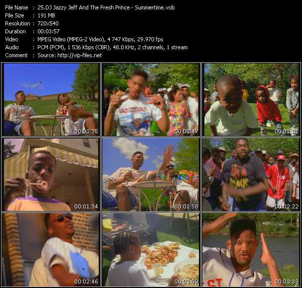 DJ Jazzy Jeff And The Fresh Prince video ”Summertime” from dvd ”Promo Only Hot Video Classics Best Of 1991 Vol.1” 