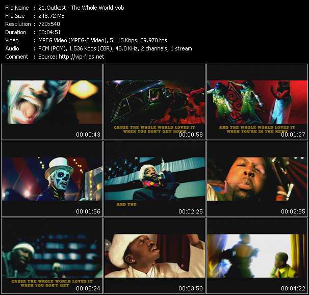 Outkast video ”The Whole World” from dvd ”Promo Only Canada Hot Video February 2002” 