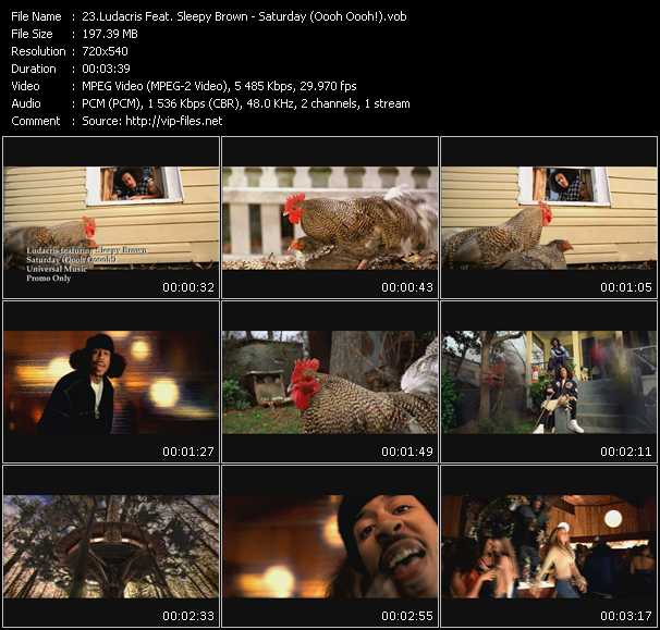 Ludacris Feat. Sleepy Brown video ”Saturday (Oooh Oooh!)” from dvd ”Promo Only Canada Hot Video April 2002” 