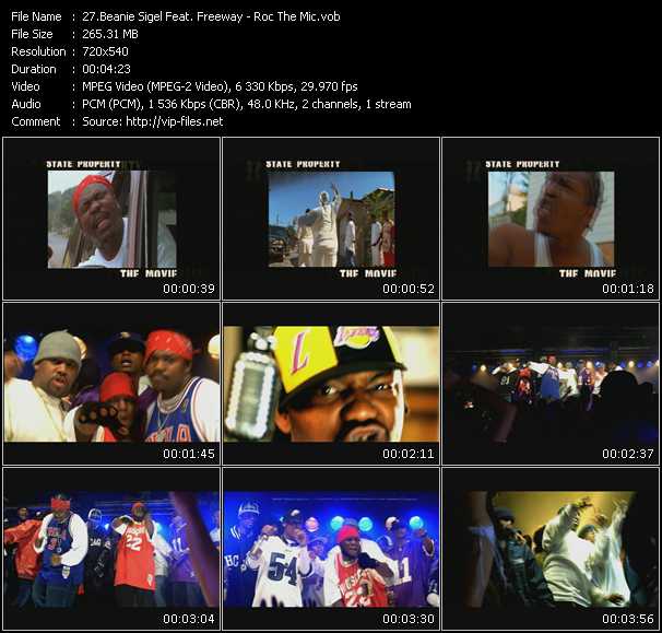 Beanie Sigel Feat. Freeway video ”Roc The Mic” from dvd ”Promo Only Canada Hot Video April 2002” 