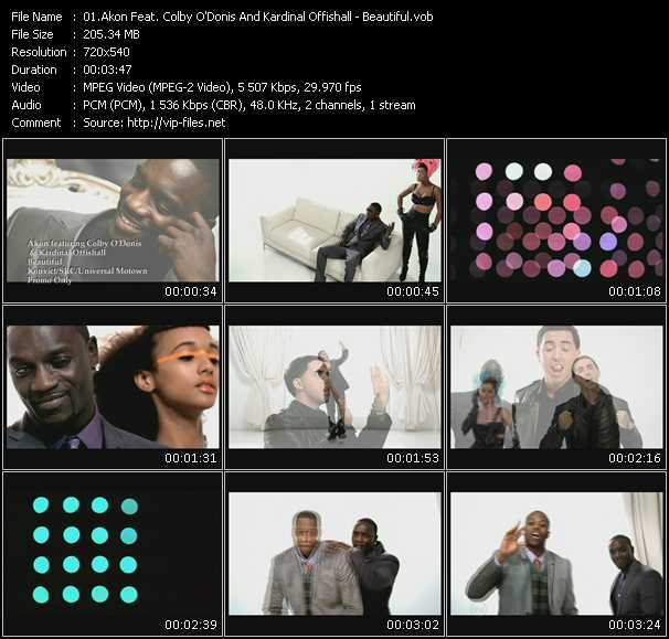 Akon Feat. Colby O'Donis And Kardinal Offishall video ”Beautiful” from dvd ”Promo Only Express Video March 2009 Week 3” 