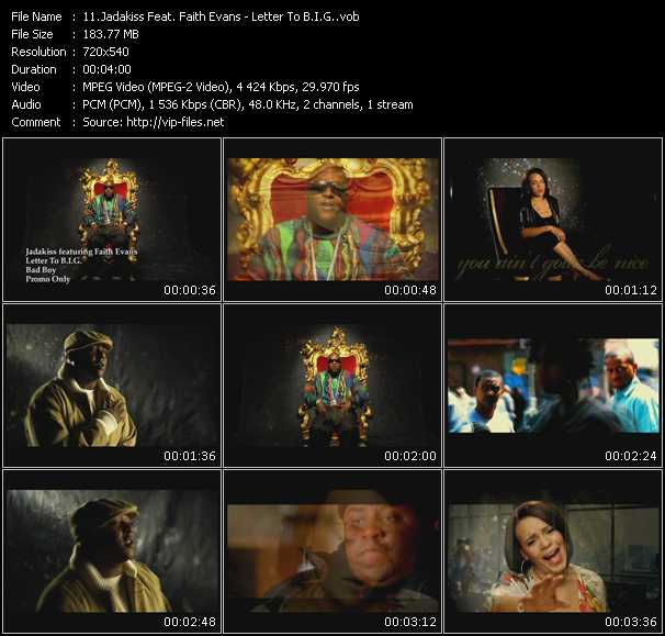 Jadakiss Feat. Faith Evans video ”Letter To B.I.G.” from dvd ”Promo Only Express Video April 2009 Week 1” 