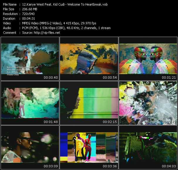 Kanye West Feat. Kid Cudi video ”Welcome To Heartbreak” from dvd ”Promo Only Express Video April 2009 Week 1” 