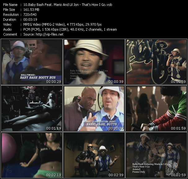 Baby Bash Feat. Mario And Lil Jon video ”That's How I Go” from dvd ”Promo Only Express Video April 2009 Week 2” 