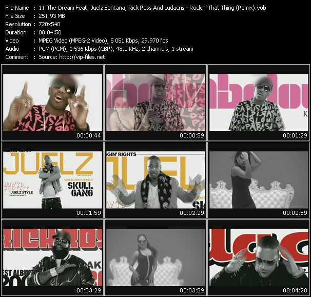 The-Dream Feat. Juelz Santana, Rick Ross And Ludacris video ”Rockin' That Thing (Remix)” from dvd ”Promo Only Express Video April 2009 Week 3” 