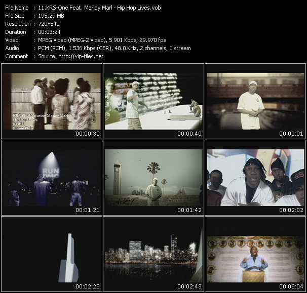 KRS-One Feat. Marley Marl video ”Hip Hop Lives” from dvd ”Promo Only Express Video August 2007 Week 1” 