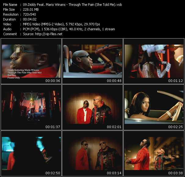 Diddy Feat. Mario Winans video ”Through The Pain (She Told Me)” from dvd ”Promo Only Express Video August 2007 Week 2” 