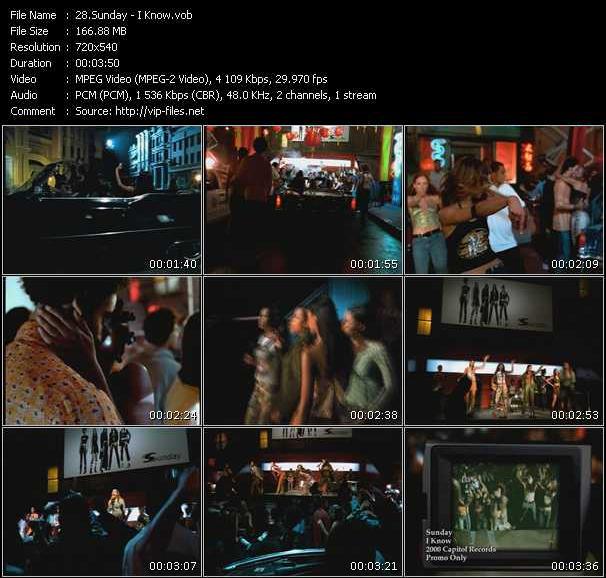 Sunday video ”I Know” from dvd ”Promo Only Hot Video December 2000” 