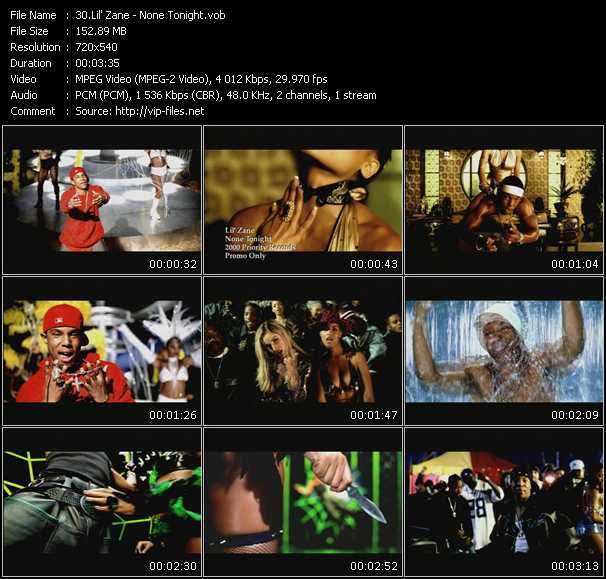 Lil Zane video ”None Tonight” from dvd ”Promo Only Hot Video December 2000” 