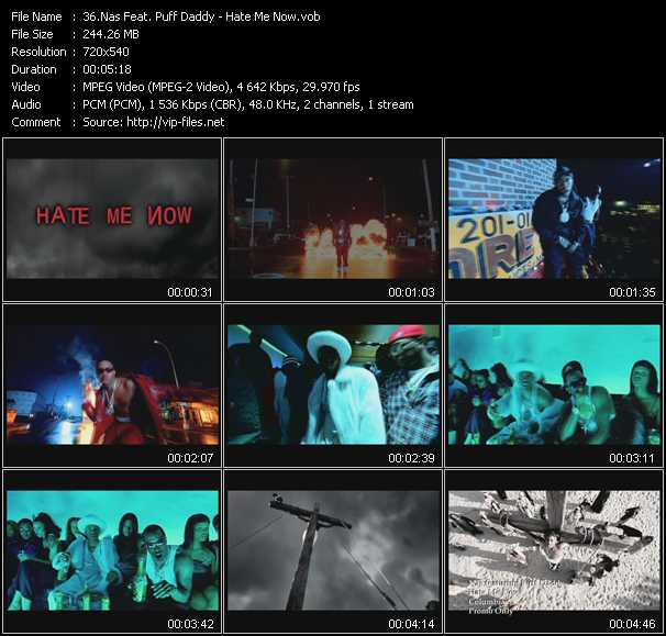 Nas Feat. Puff Daddy video ”Hate Me Now” from dvd ”Promo Only Old Skool Vol.4” 