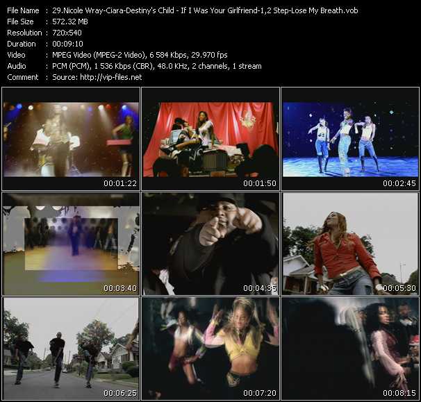 Nicole Wray - Ciara - Destiny's Child video ”If I Was Your Girlfriend - 1,2 Step - Lose My Breath” from dvd ”Promo Only Urban Video March 2005” 