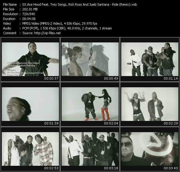 Ace Hood Feat. Trey Songz, Rick Ross And Juelz Santana video ”Ride (Remix)” from dvd ”Promo Only Urban Video March 2009” 